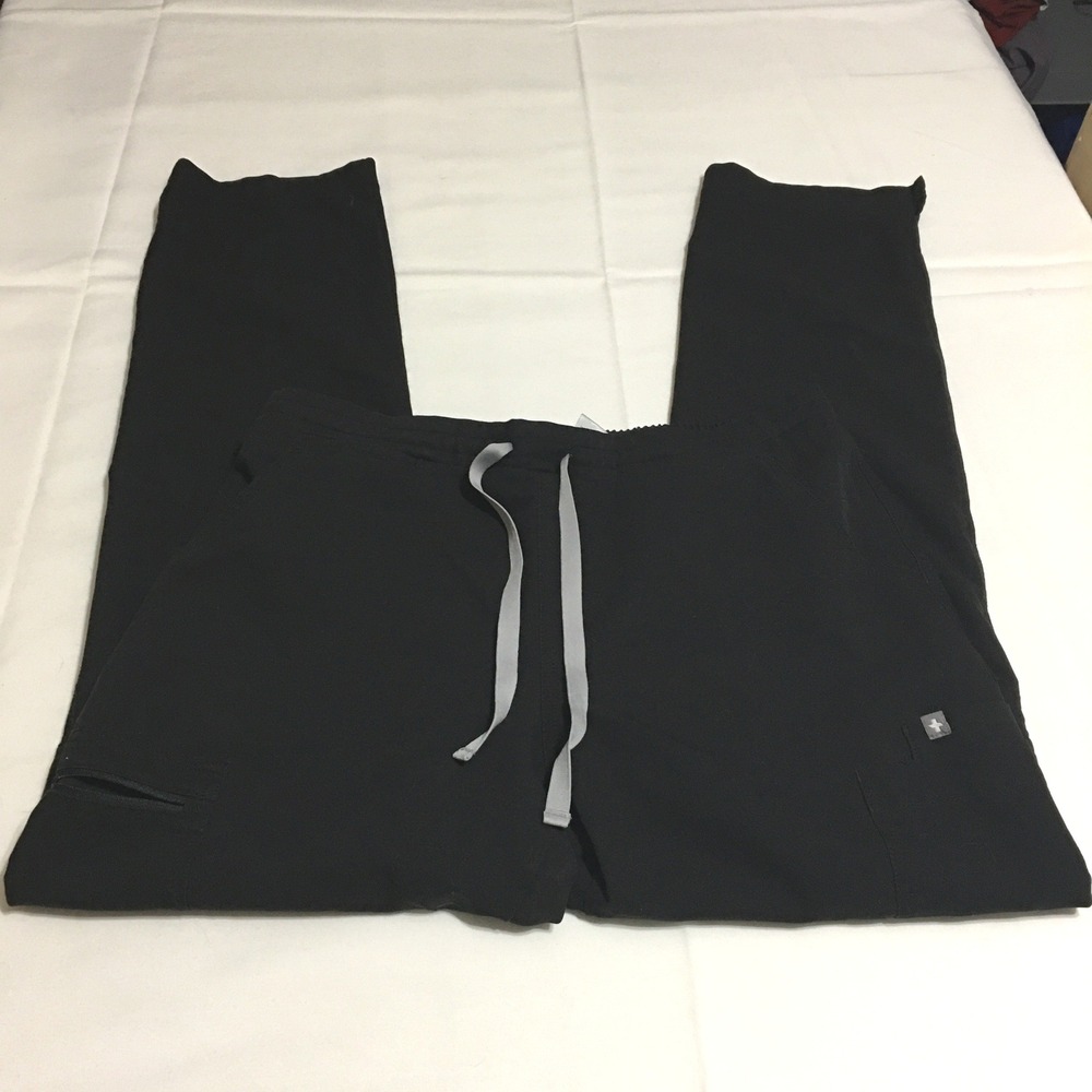 FIGS Scrub Pants Medium Black Drawstring Technical Collection